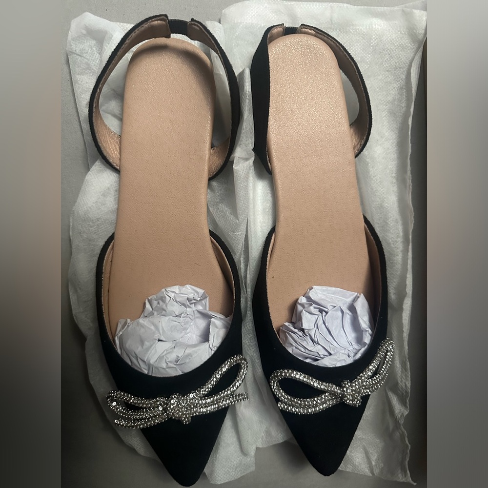 Bling bow flats